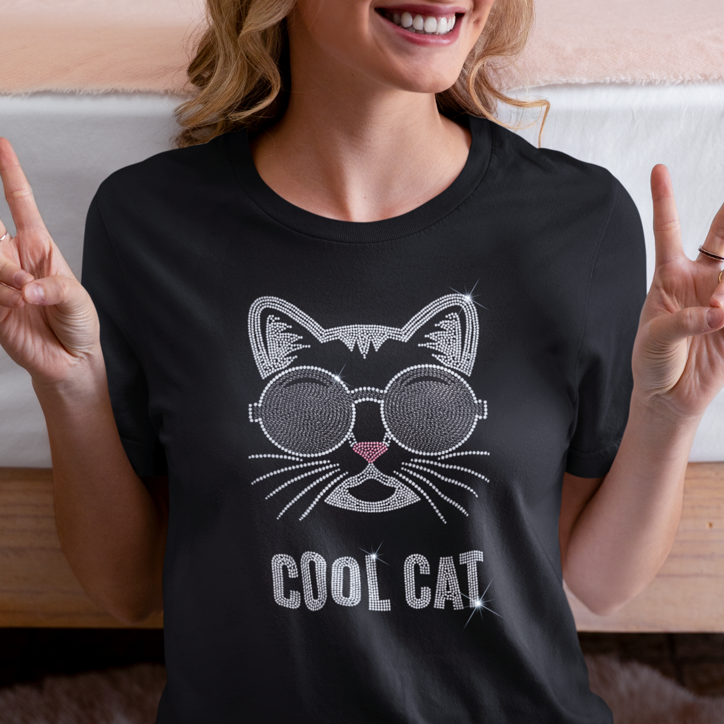 Cool Cat Rhinestone T-Shirt | The Dazzle District