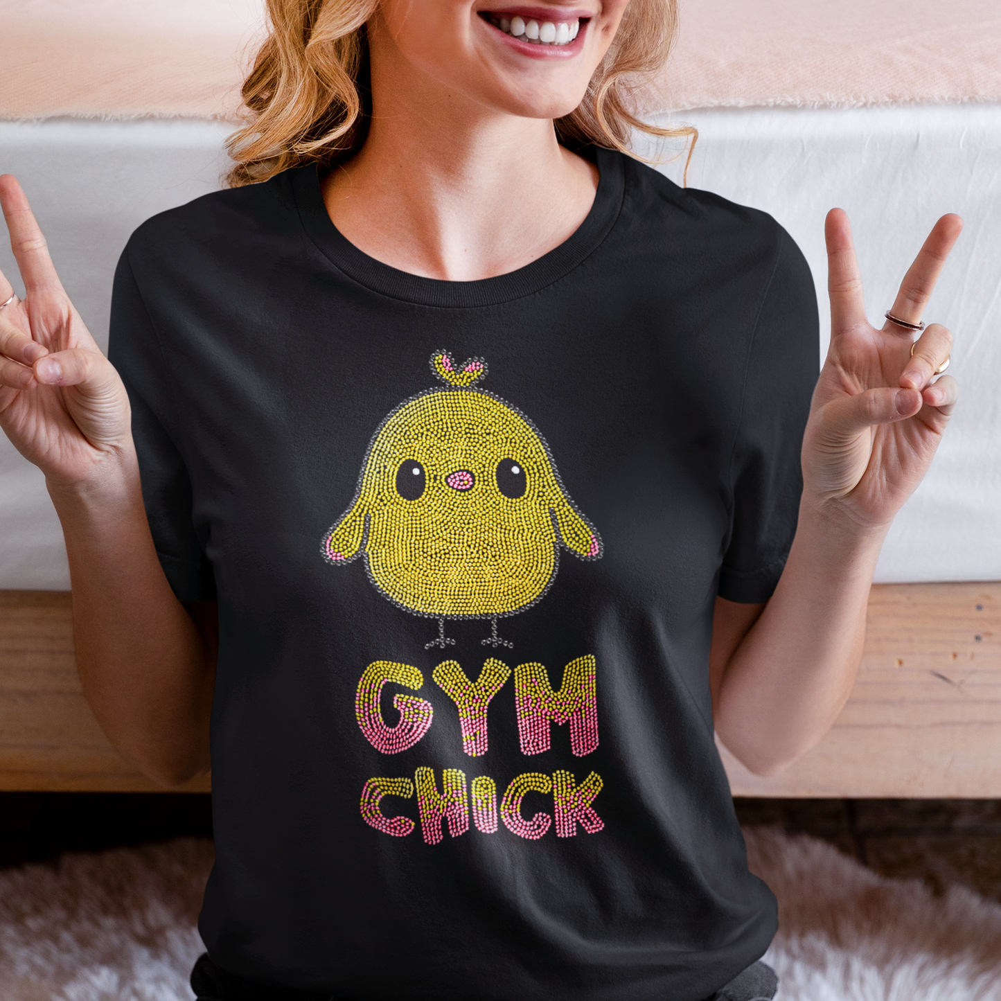 Gym Chick Rhinestone T-Shirt | The Dazzle District