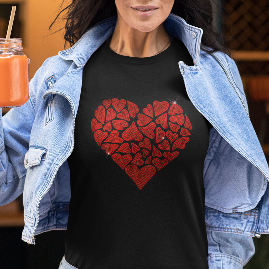 Loving Heart Sparkle Rhinestone T-Shirt | The Dazzle District