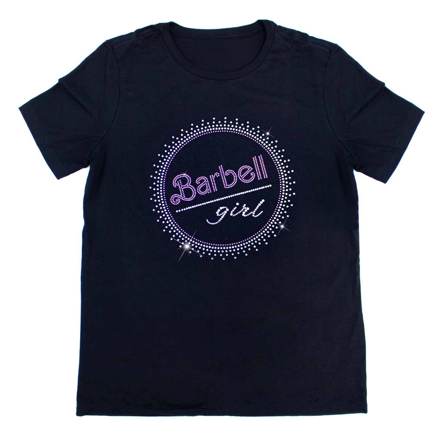 Barbell Girl Rhinestone T-Shirt | The Dazzle District