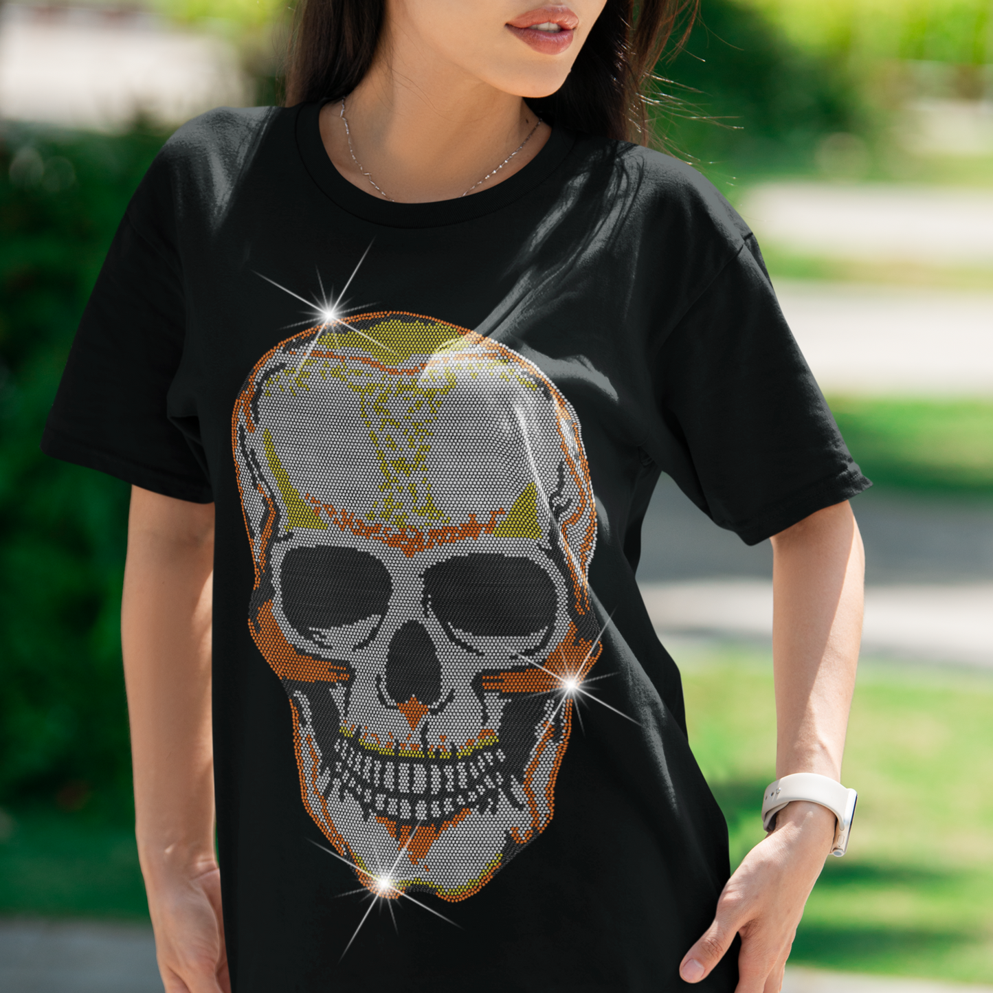 Giant Skull Rhinestone T-Shirt | The Dazzle District