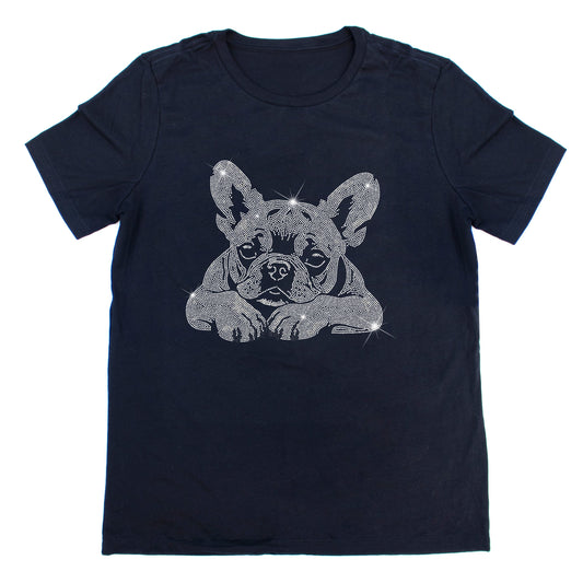 Cute Frenchie Rhinestone T-Shirt | The Dazzle District