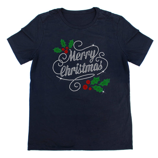 Merry Christmas Rhinestone T-Shirt | The Dazzle District