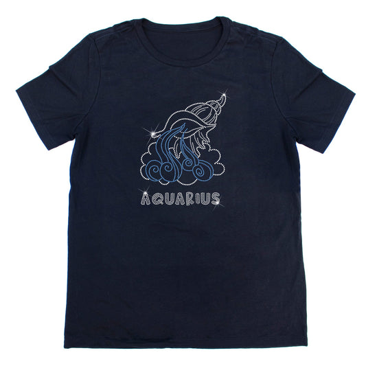 Aquarius Rhinestone Zodiac T-Shirt | The Dazzle District