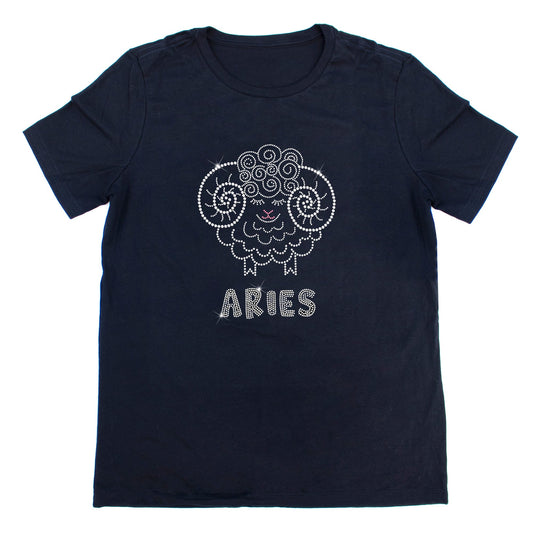 Aries Rhinestone Zodiac T-Shirt | The Dazzle District