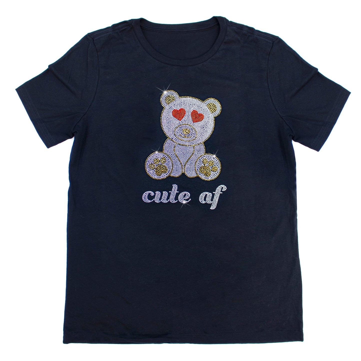 Cute AF Bear Rhinestone T-Shirt | The Dazzle District