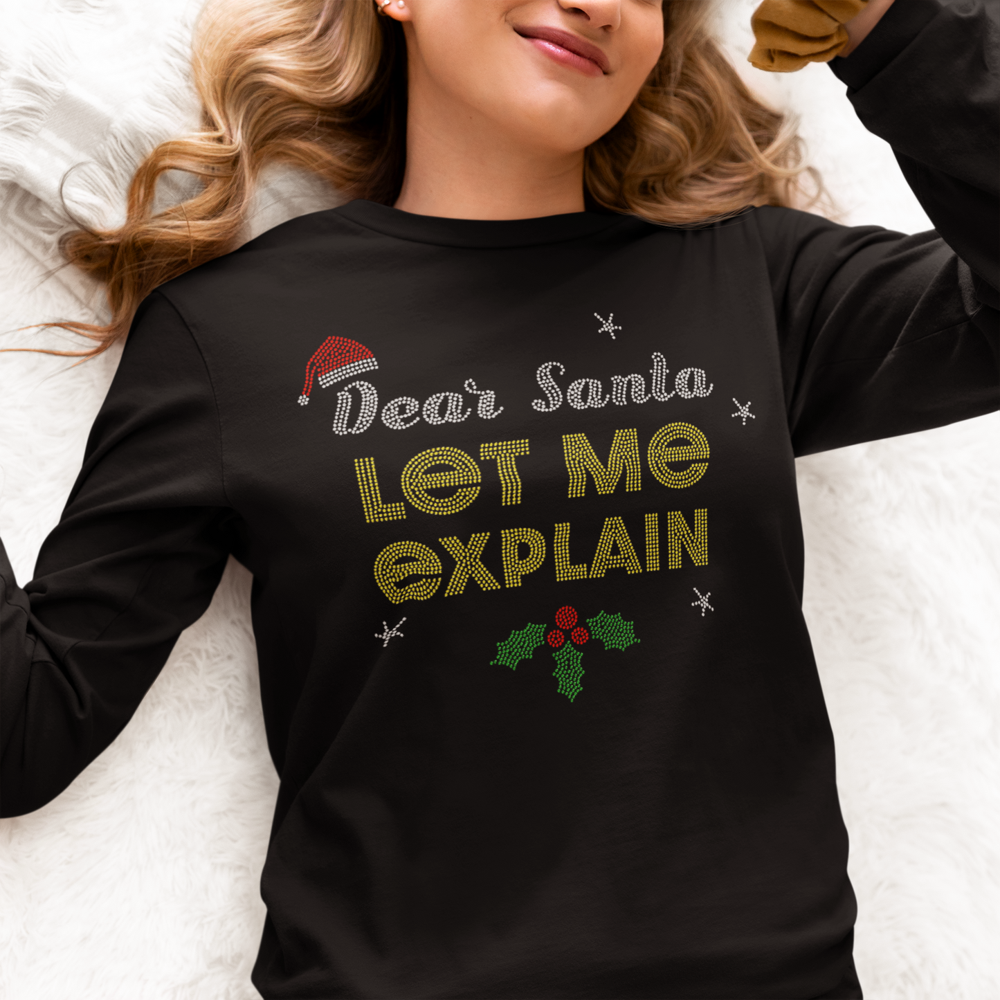 Dear Santa Let Me Explain Rhinestone T-Shirt | The Dazzle District