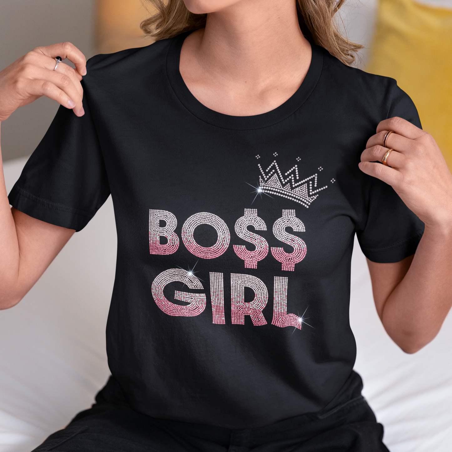 Boss Girl Rhinestone T-Shirt | The Dazzle District