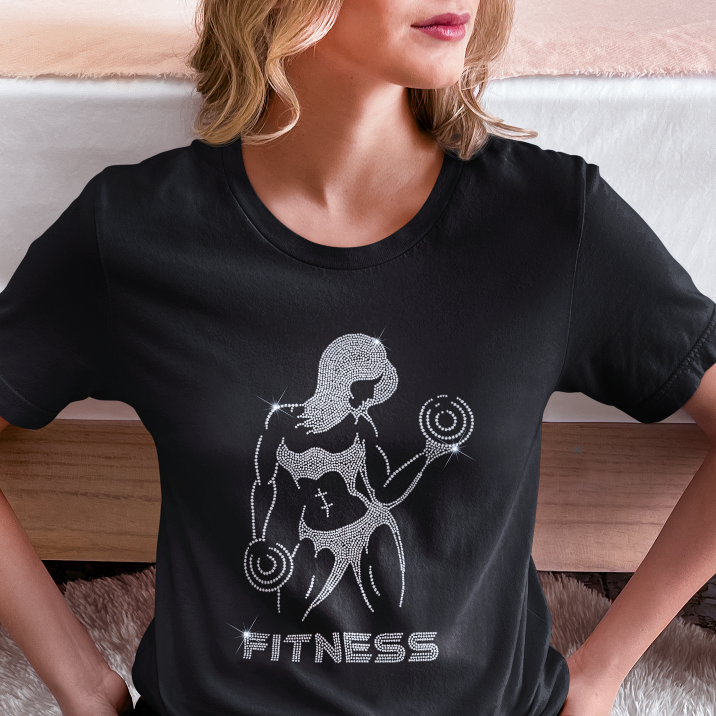 Fitness Rhinestone T-Shirt | The Dazzle District