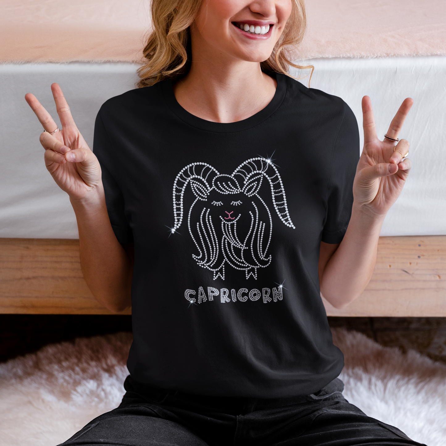 Capricorn Rhinestone Zodiac T-Shirt | The Dazzle District