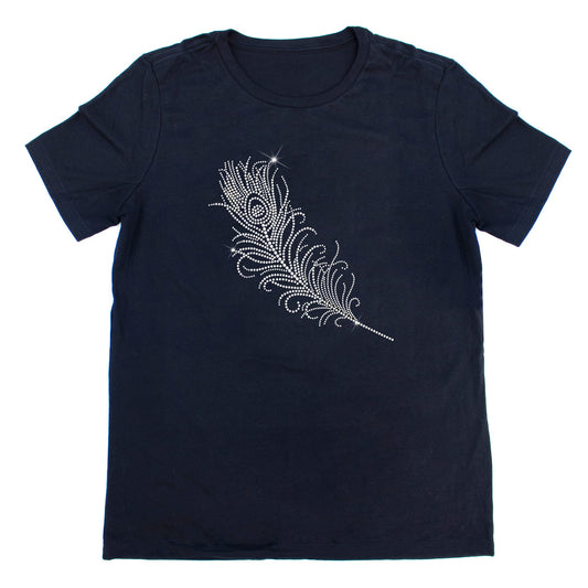 Feather Rhinestone T-Shirt | The Dazzle District