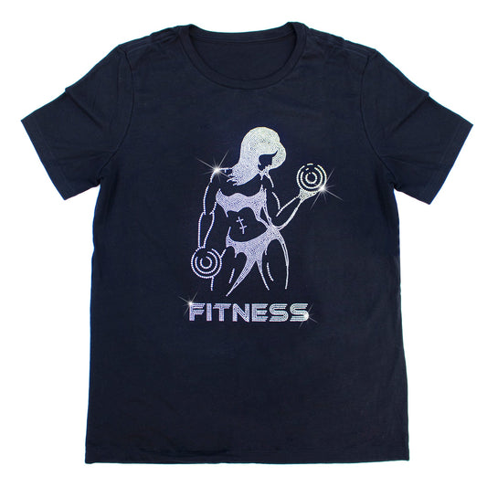 Fitness Rhinestone T-Shirt | The Dazzle District