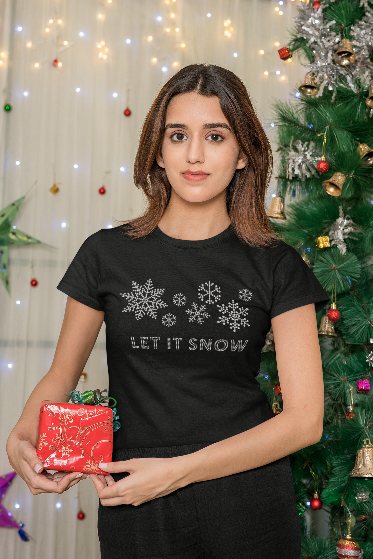 Let It Snow Rhinestone T-Shirt | The Dazzle District