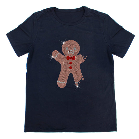 Gingerbread Man Sparkle Rhinestone T-Shirt | The Dazzle District