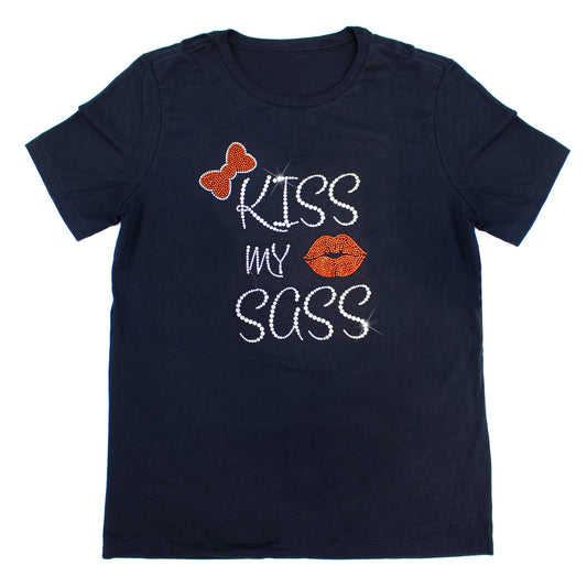 Kiss My Sass Sparkle Rhinestone T-Shirt | The Dazzle District