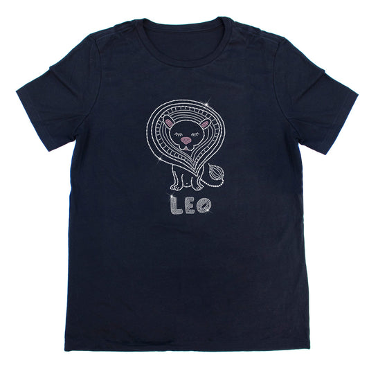 Leo Rhinestone Zodiac T-Shirt | The Dazzle District