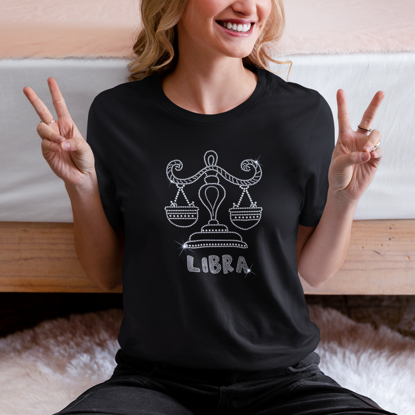 Libra Rhinestone Zodiac T-Shirt | The Dazzle District