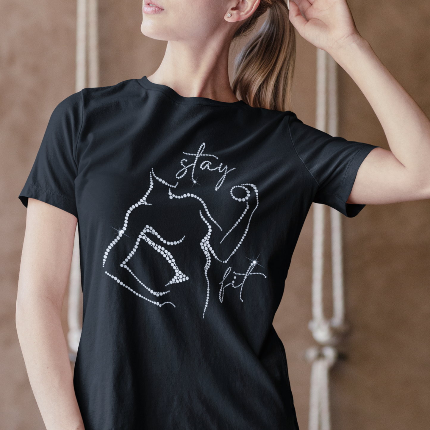 Stay Fit Rhinestone T-Shirt | The Dazzle District