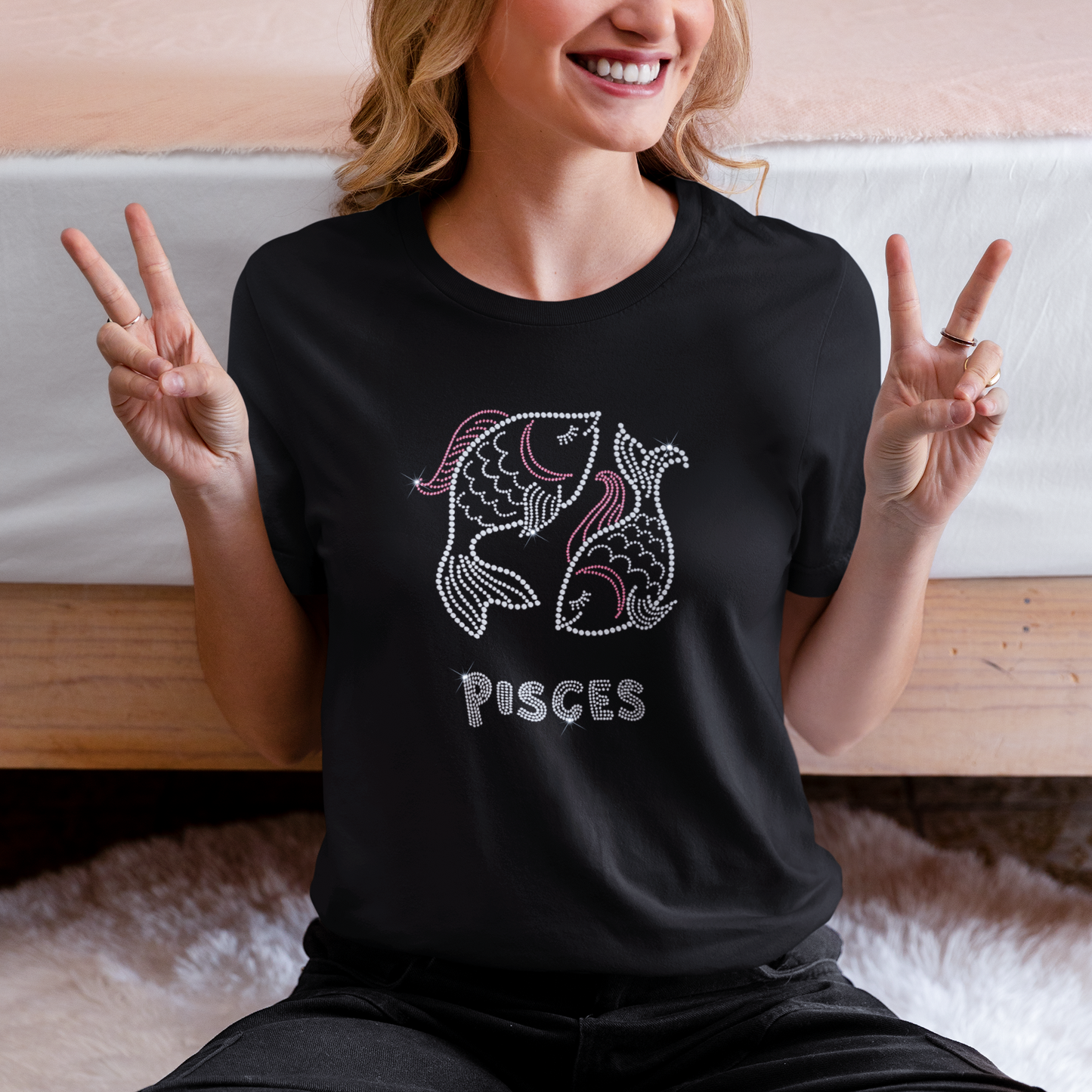 Pisces Rhinestone Zodiac T-Shirt | OMG Bikinis