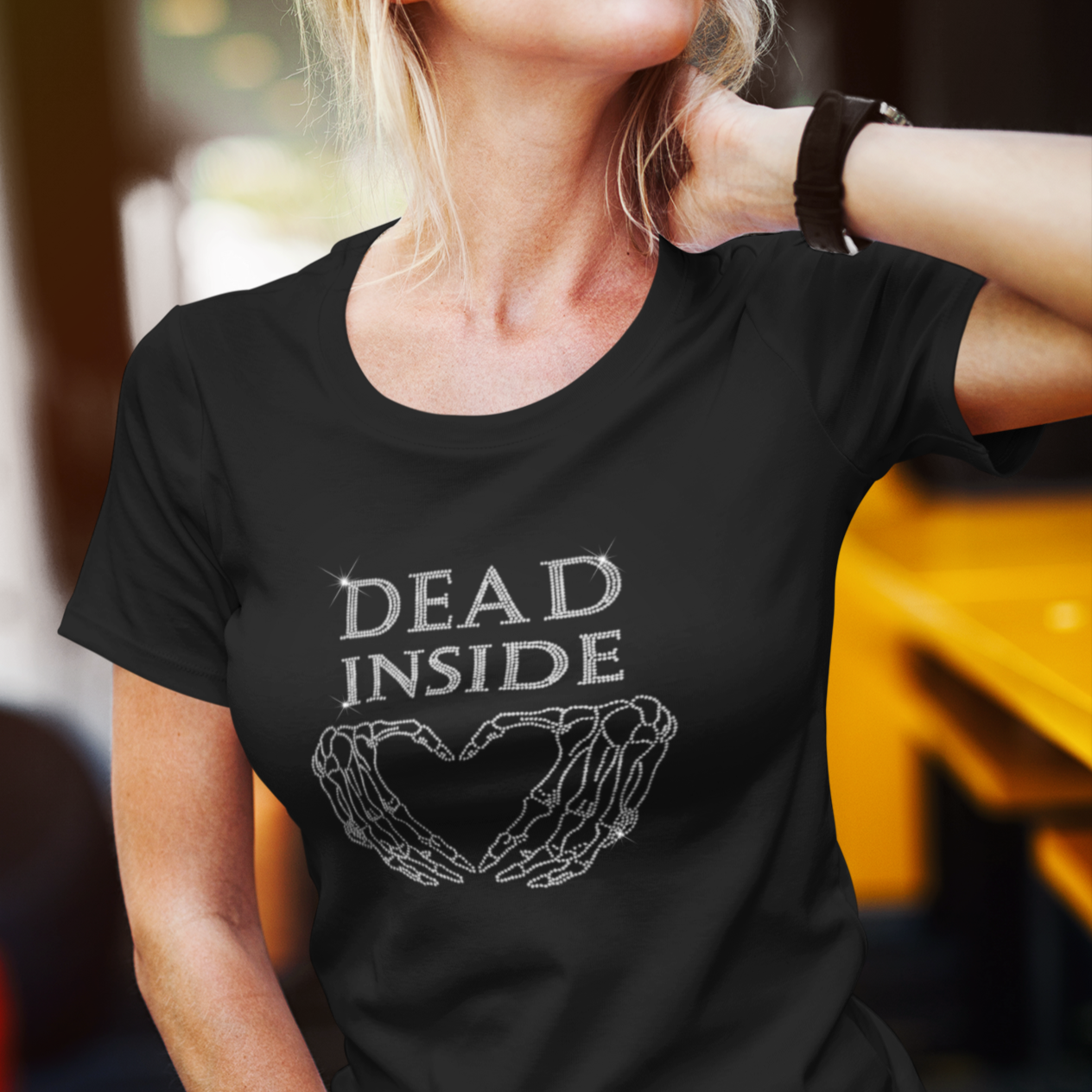 Dead Inside Rhinestone T-Shirt | The Dazzle District