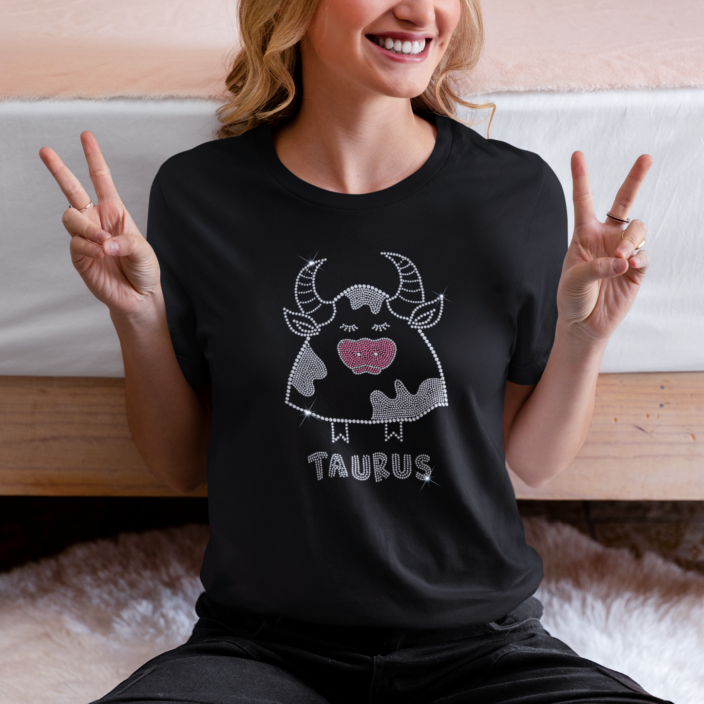 Taurus Rhinestone Zodiac T-Shirt | The Dazzle District