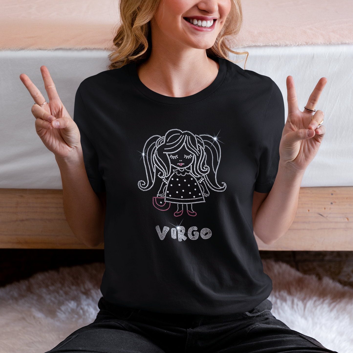 Virgo Rhinestone Zodiac T-Shirt | The Dazzle District